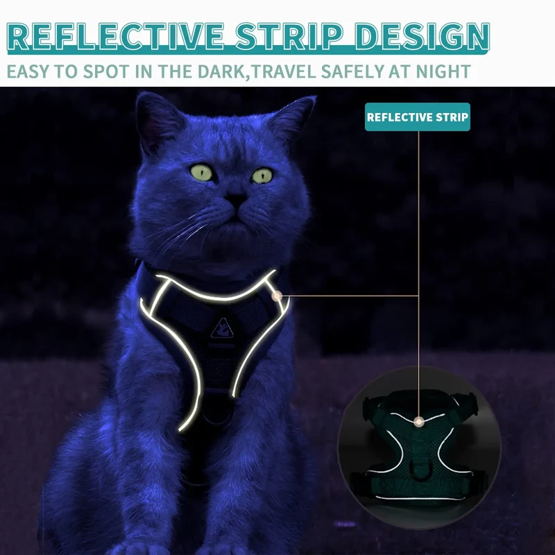 Pet Cat harness and Leash Set Reflective Breathable Dog harness Adjustable For Puppy kitten harness Vest Pet accessories