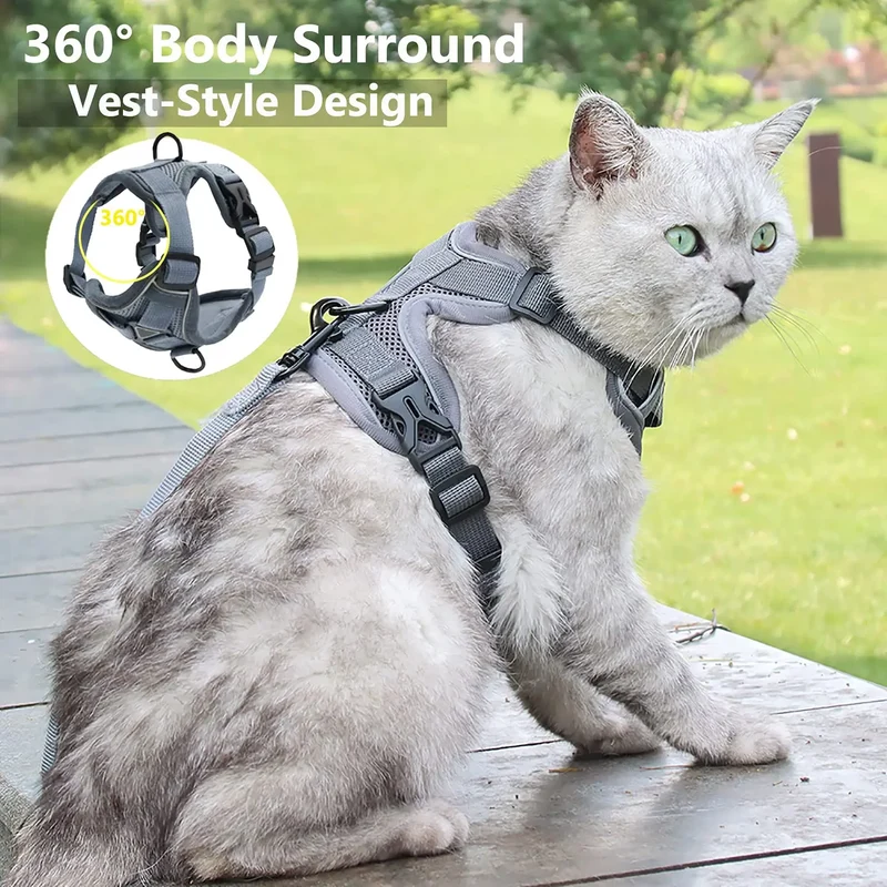 Pet Cat harness and Leash Set Reflective Breathable Dog harness Adjustable For Puppy kitten harness Vest Pet accessories