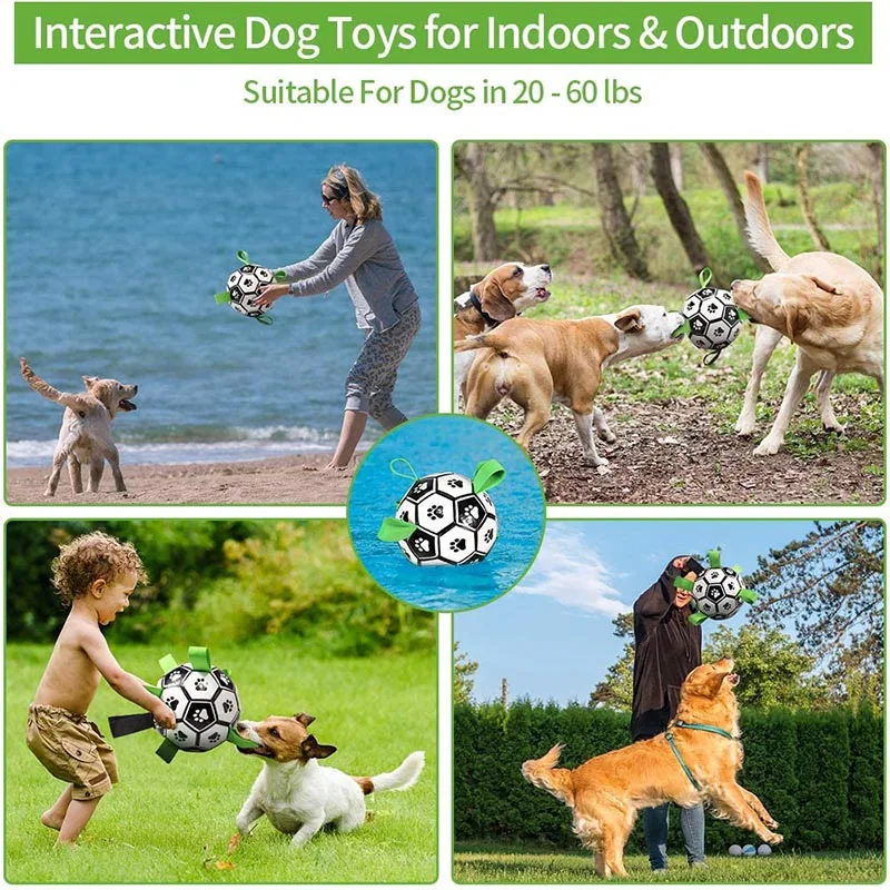 Dog Toy Pet Favorite Football Fitness Toy For Large Small Dog Outdoor Interactive Training Pet Bite Chew Ball Toys And Inflator