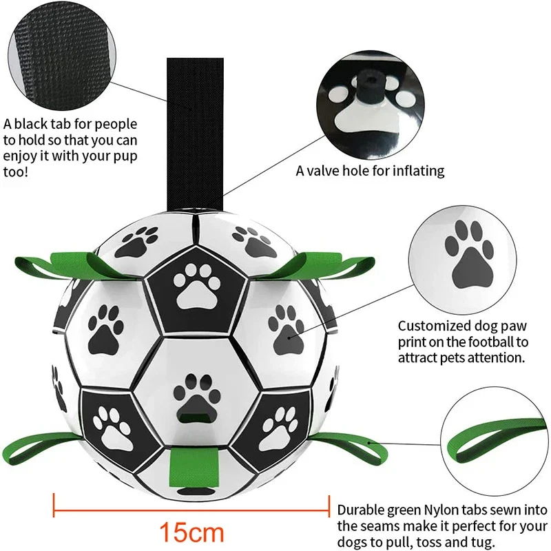 Dog Toy Pet Favorite Football Fitness Toy For Large Small Dog Outdoor Interactive Training Pet Bite Chew Ball Toys And Inflator
