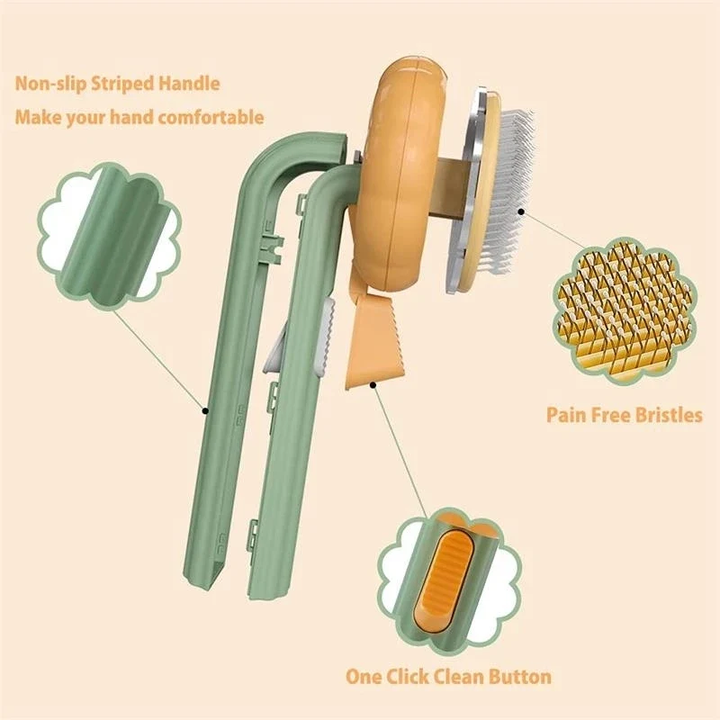 Cat Brush Pumpkin Pet Hair Removes Comb for Dogs Cats Self Cleaning Slicker Puppy Brush Grooming Sheeding Massage Cat Comb