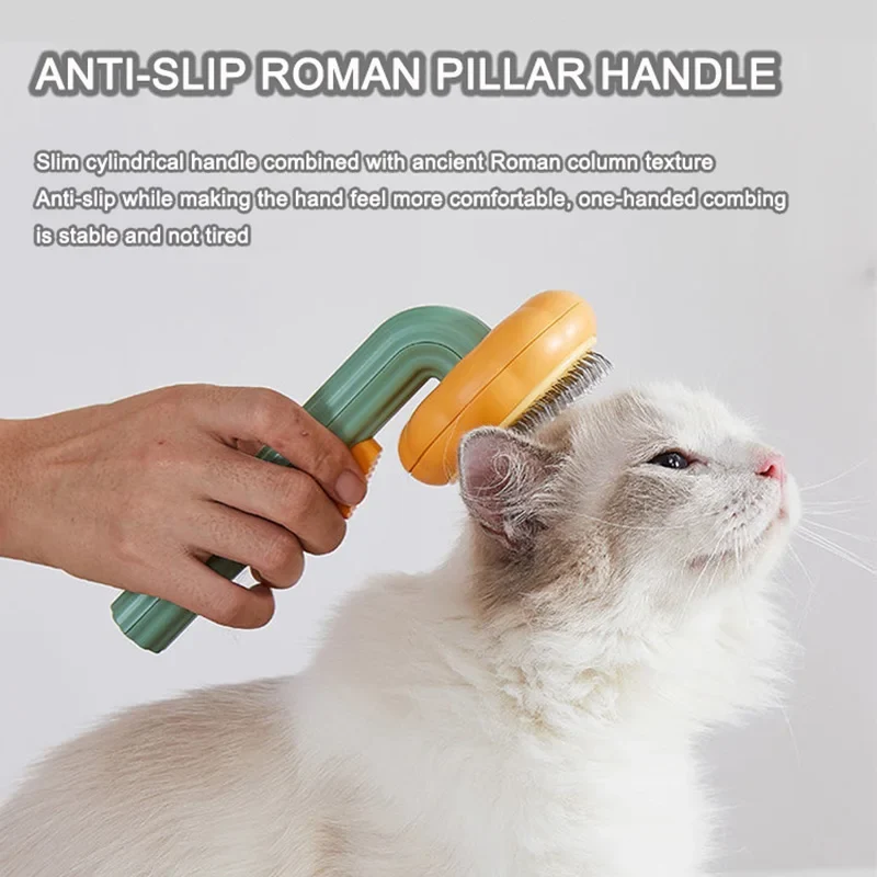 Cat Brush Pumpkin Pet Hair Removes Comb for Dogs Cats Self Cleaning Slicker Puppy Brush Grooming Sheeding Massage Cat Comb