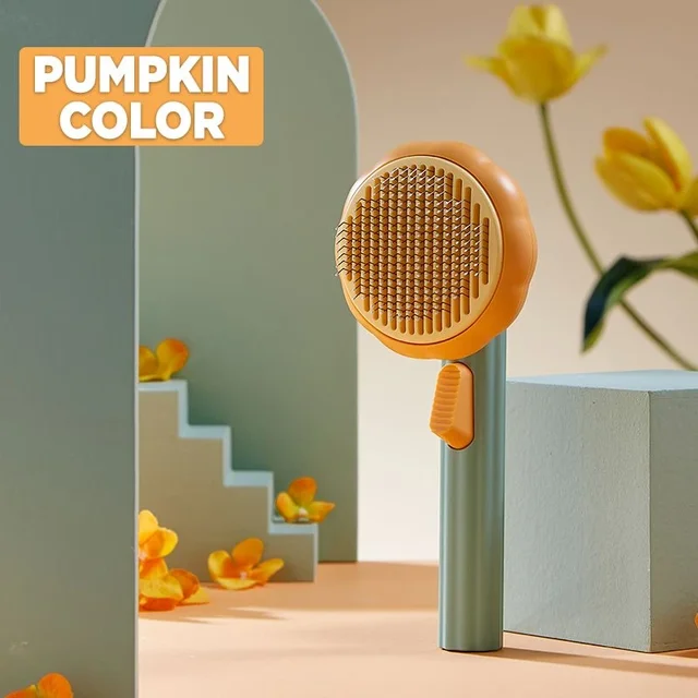 Cat Brush Pumpkin Pet Hair Removes Comb for Dogs Cats Self Cleaning Slicker Puppy Brush Grooming Sheeding Massage Cat Comb