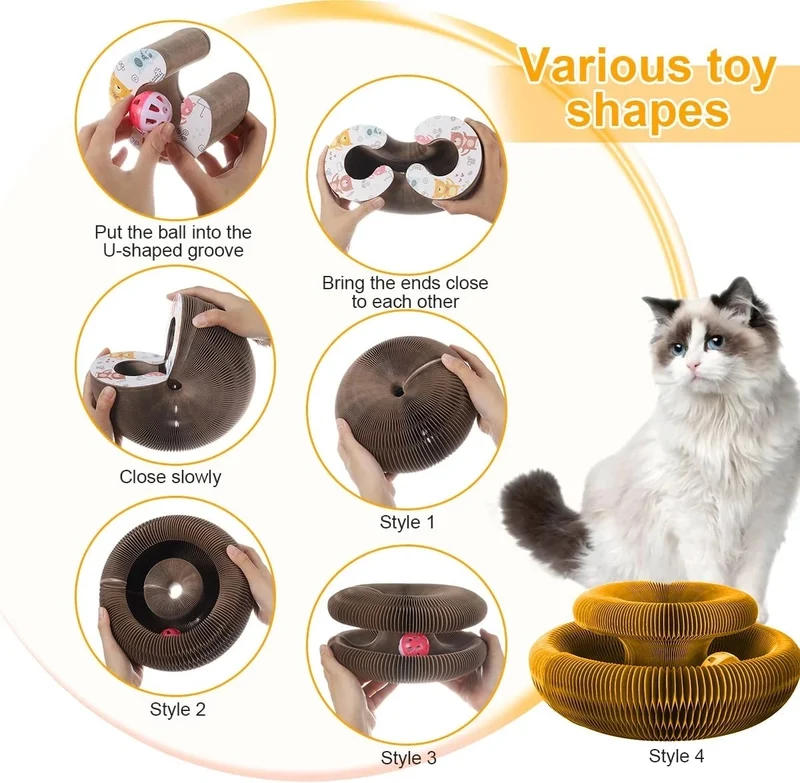 Magic Dog Cat Toys Cats Scratcher Scratch Board Round Corrugated Scratching Post Toys for Cats Grinding Claw Cat Dog Accessories
