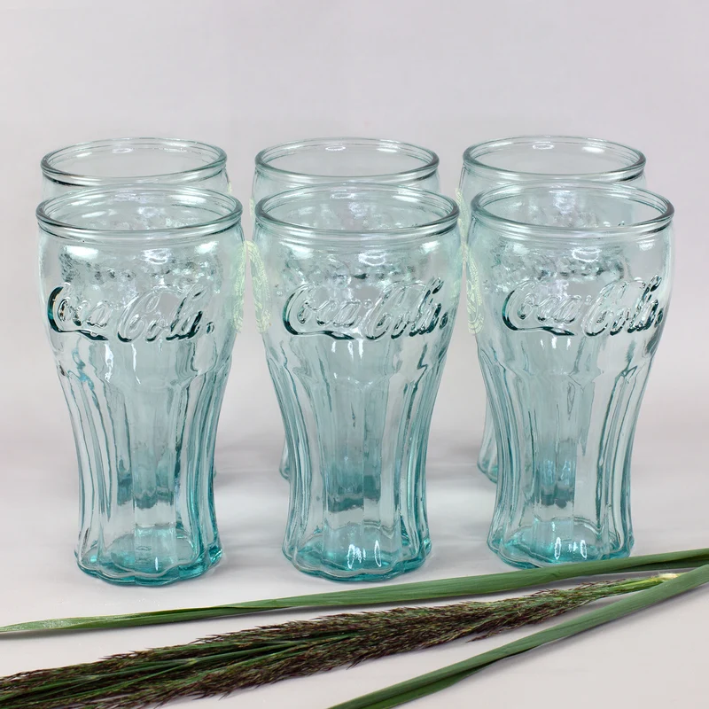 6er Pack Retro Coca-Cola Glas in klassischer Form als Geschenk Set | Nachhaltig & Handgefertigt