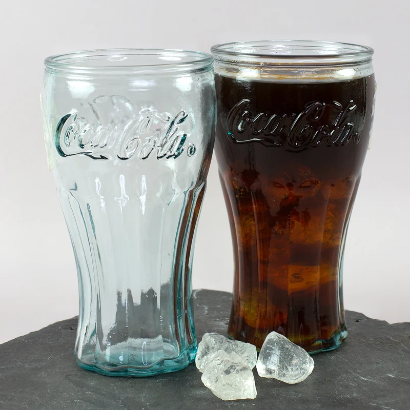 6er Pack Retro Coca-Cola Glas in klassischer Form als Geschenk Set | Nachhaltig & Handgefertigt