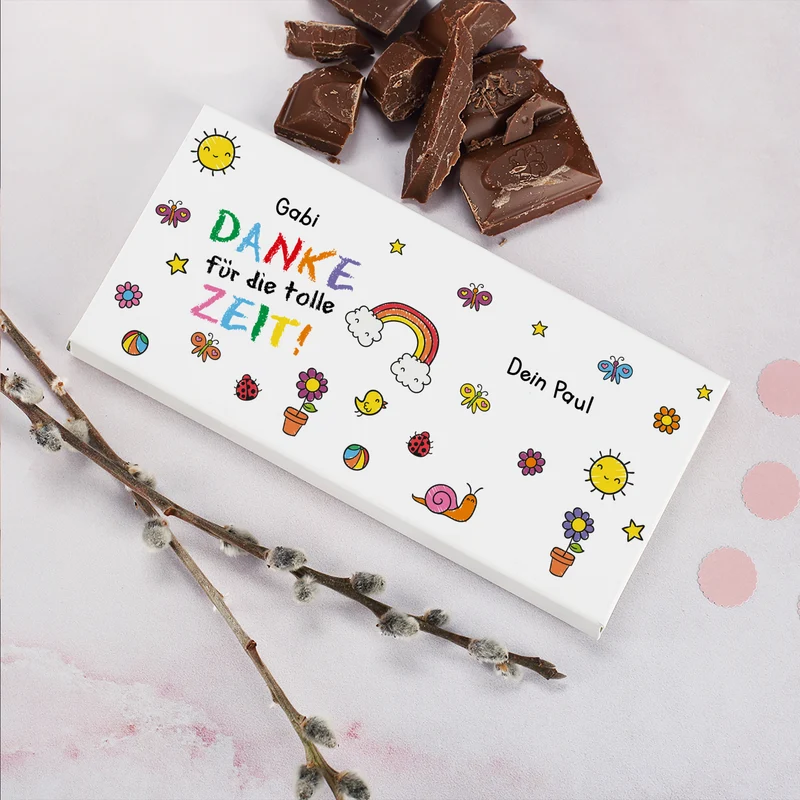 Dankeschön Geschenkset mit Tasse & Shokolade | Personalisiertes Geschenk für Erzieher & Kita Abschied