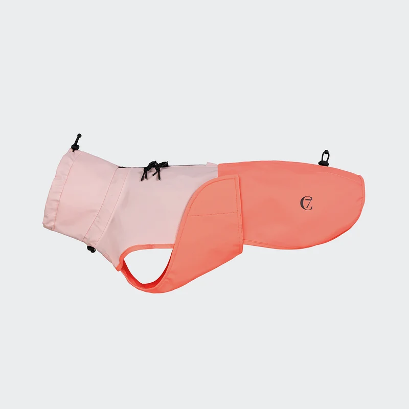 Hunderegenmantel Dackel AKTIV Peach/Neon Pink