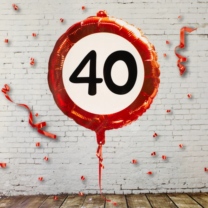 Folienballon Verkehrsschild 40 | Luftballon zum 40. Geburtstag