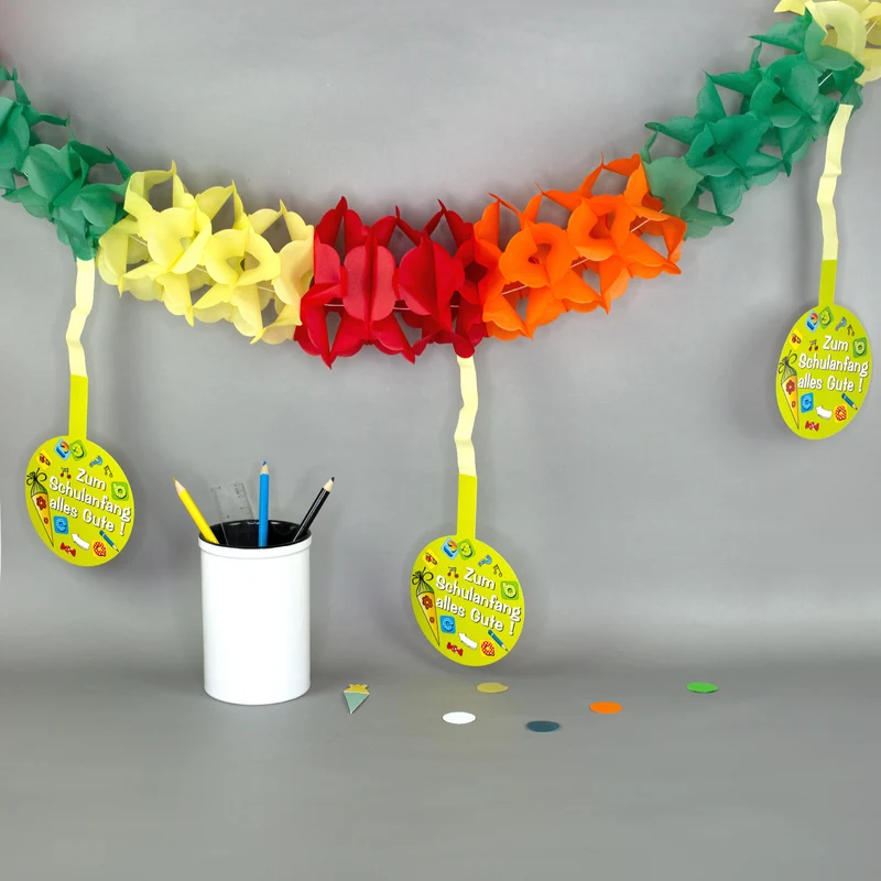 Party Girlande zum Schulanfang | Dekoration für Einschulung