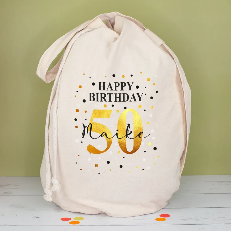 XXL Jenga Wackelturm als personalisiertes Gästebuch zum Geburtstag mit Geschenkesack | Kreatives Geschenk