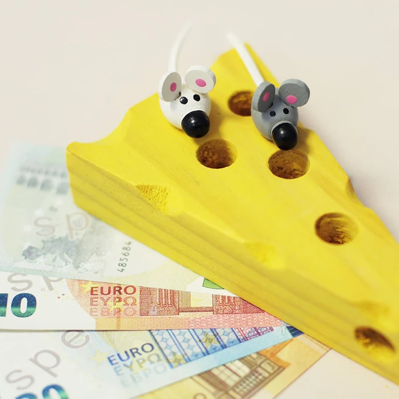 Geldgeschenk Käsestück mit Mäusen