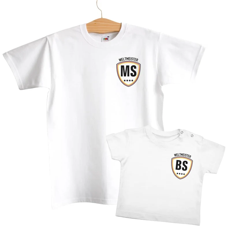 Kleine und Große Fußballhelden T-Shirts im Partnerlook für Vater und Sohn