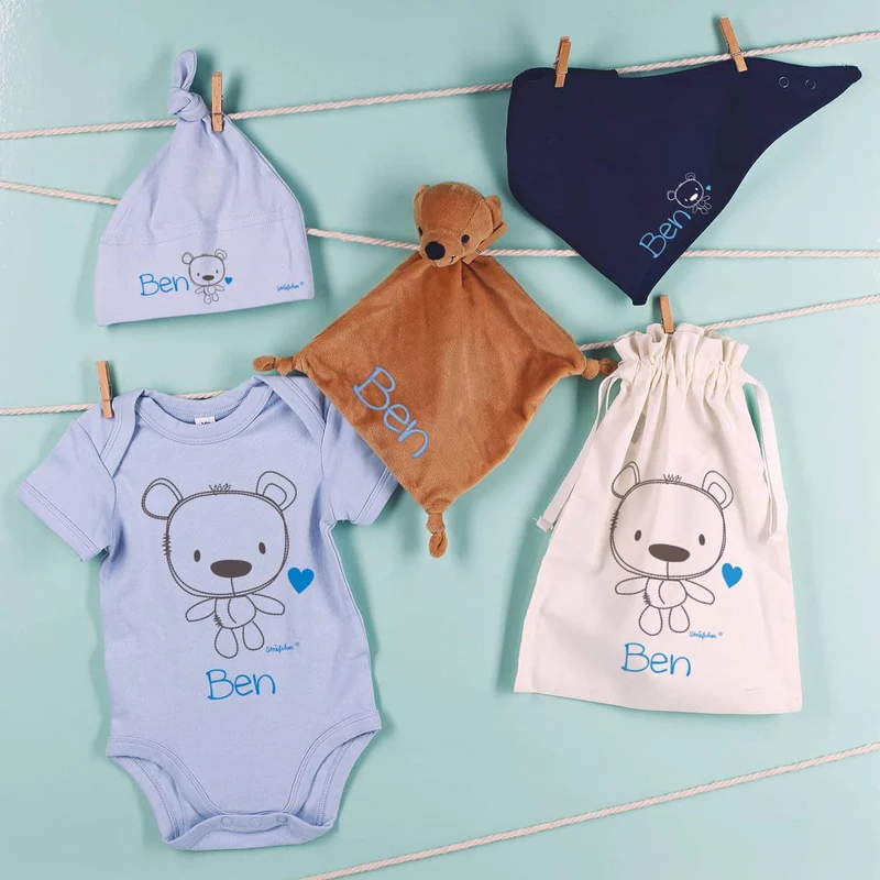 Geschenkset für Jungs zur Geburt mit Teddymotiv