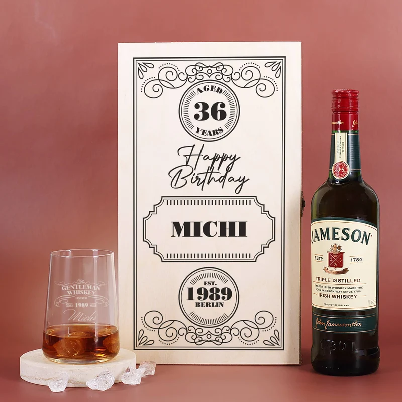 Geburtstagsset mit Jameson Whiskey für Männer