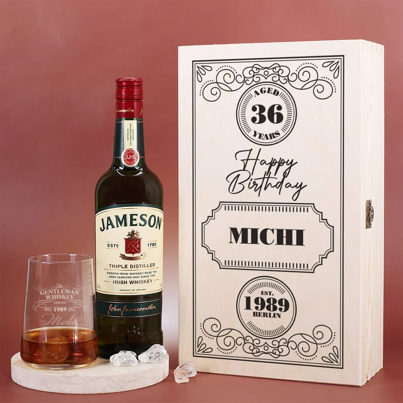 Geburtstagsset mit Jameson Whiskey für Männer