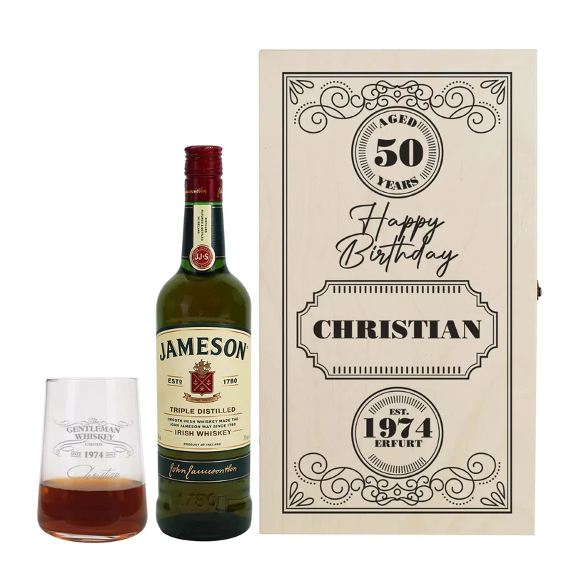Geburtstagsset mit Jameson Whiskey für Männer