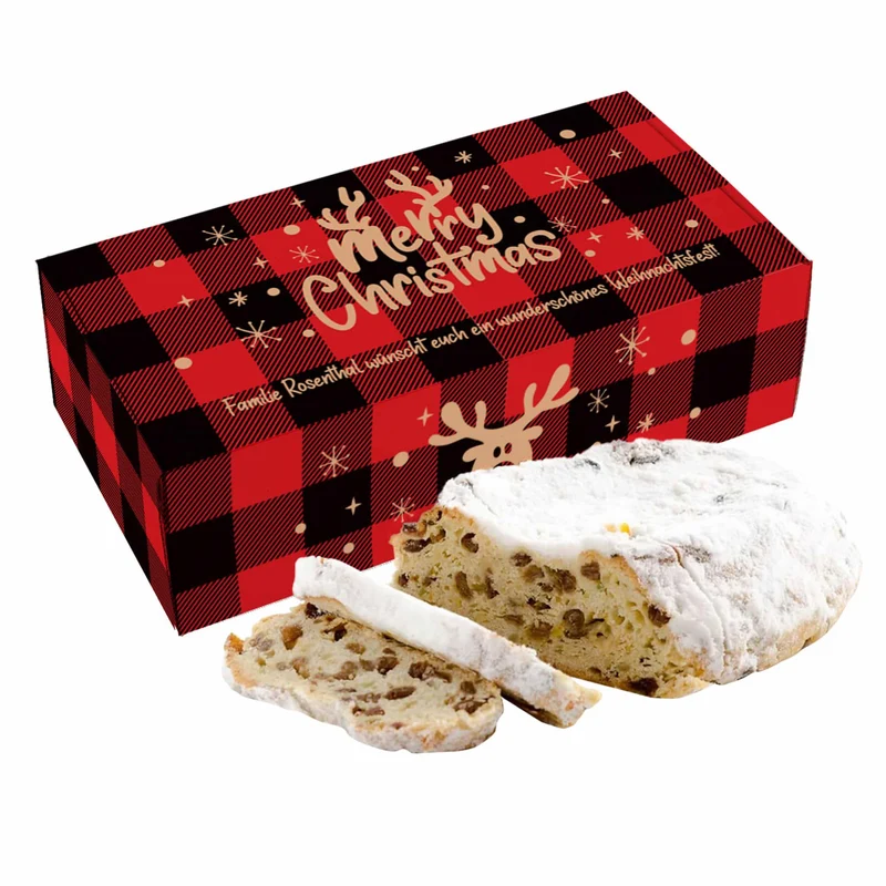 Rosinenstollen nach Thüringer Rezeptur mit personalisierter Geschenkverpackung
