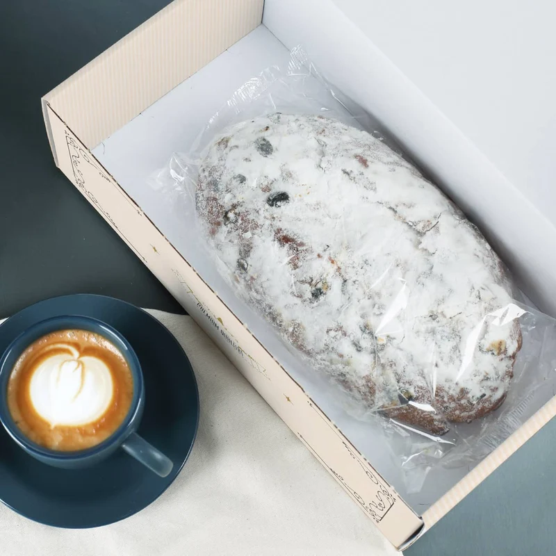 Rosinenstollen nach Thüringer Rezeptur in festlicher Geschenkbox mit Name & Wunschtext, 1000g