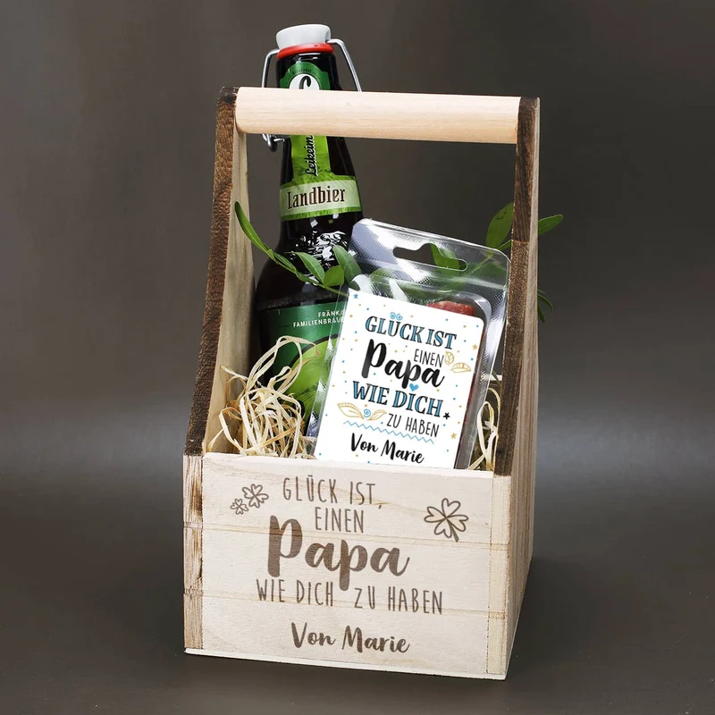 Wurst- und Biergeschenkset zum Vatertag - Glück ist einen Papa wie dich zu haben