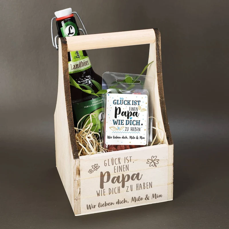 Wurst- und Biergeschenkset zum Vatertag - Glück ist einen Papa wie dich zu haben