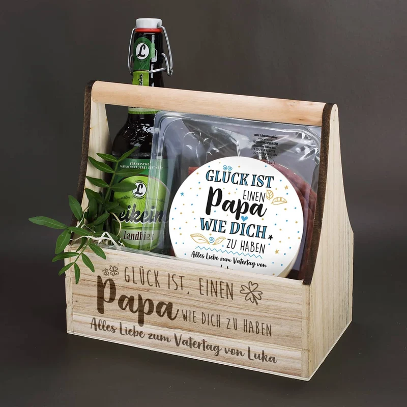 Wurst- und Biergeschenkset zum Vatertag - Glück ist einen Papa wie dich zu haben