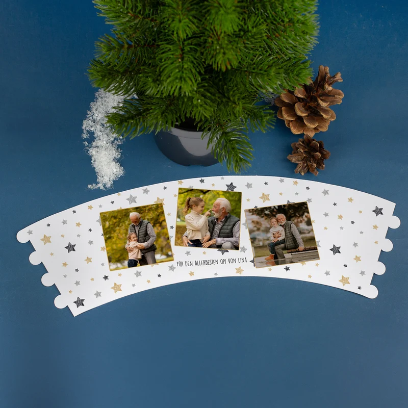 Mini Weihnachtsbaum personalisiert mit Fotos & Wunschtext | Geschenk zu Weihnachten und Advent