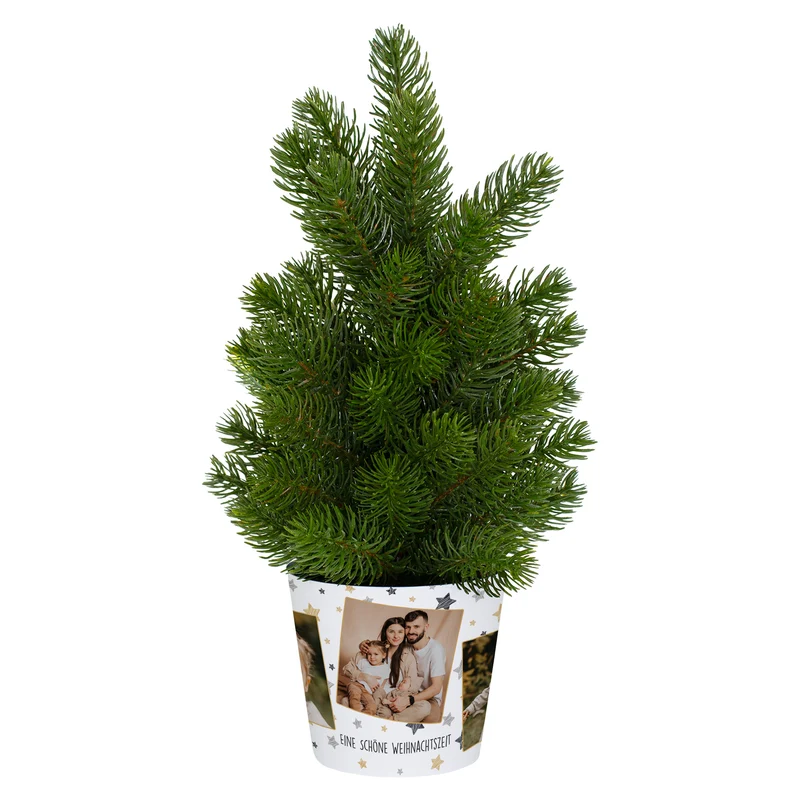 Mini Weihnachtsbaum personalisiert mit Fotos & Wunschtext | Geschenk zu Weihnachten und Advent