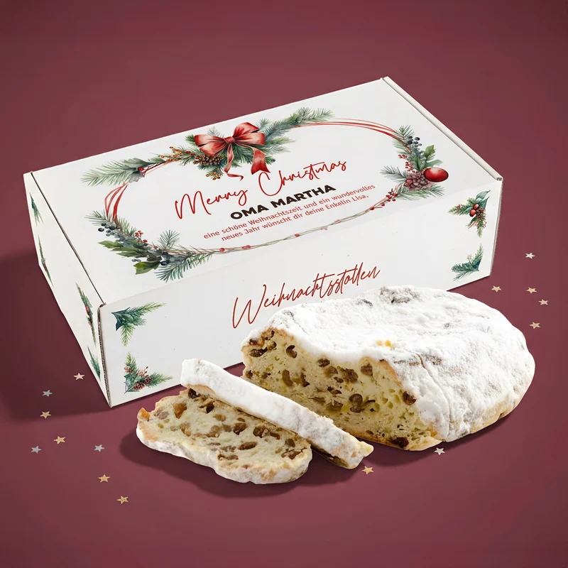 Rosinenstollen in persönlicher Geschenkbox, 1000g