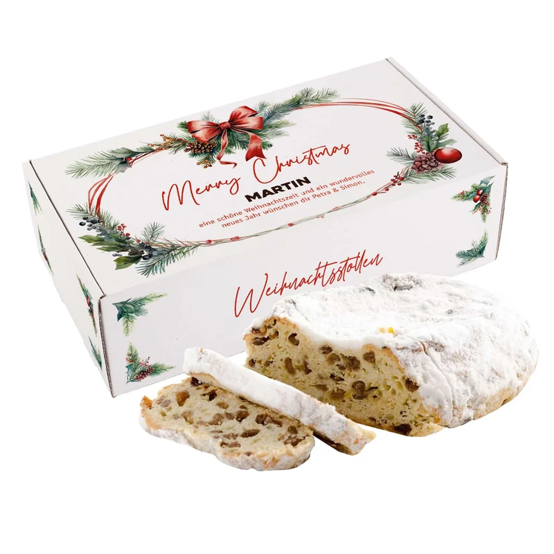 Rosinenstollen in persönlicher Geschenkbox, 1000g