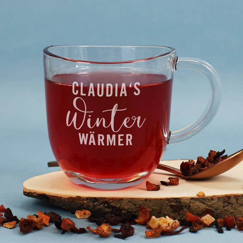 Geschenkkorb "Frohe Weihnachten" mit Glühwein, Stollen und graviertem Glas