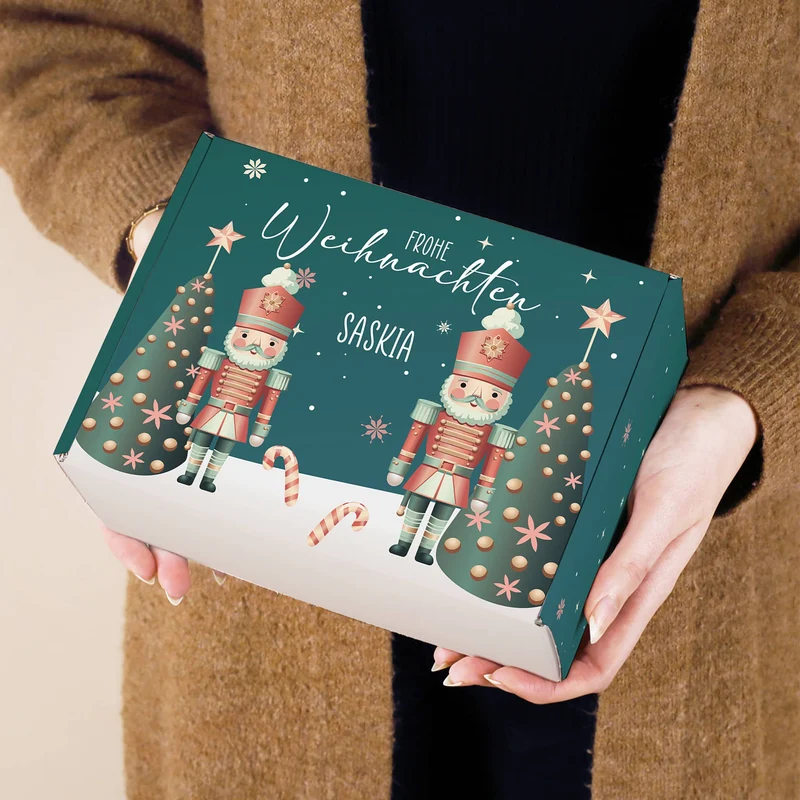 Frohe Weihnachten - Geschenkset mit Teekanne Tee und Namenstasse