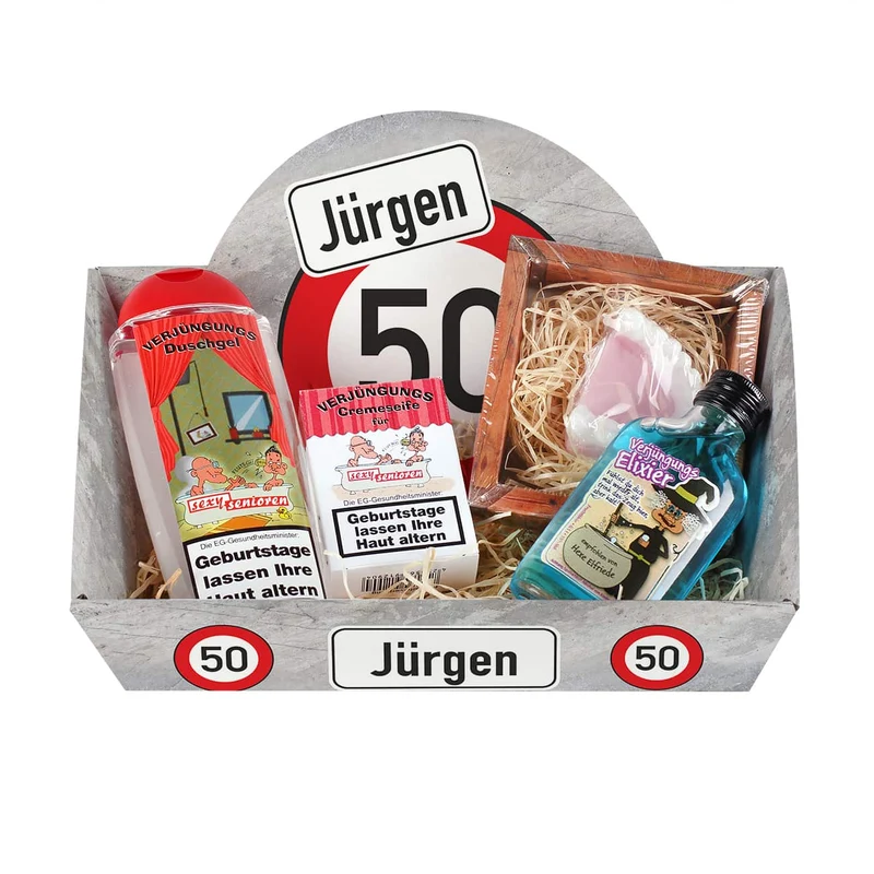 Lustiger Geschenkkorb - Verkehrszeichen - mit Füllung zum Geburtstag