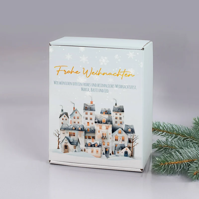 Frohe Weihnachten - Geschenkset mit ihrem Wunschtext und Namensgravur