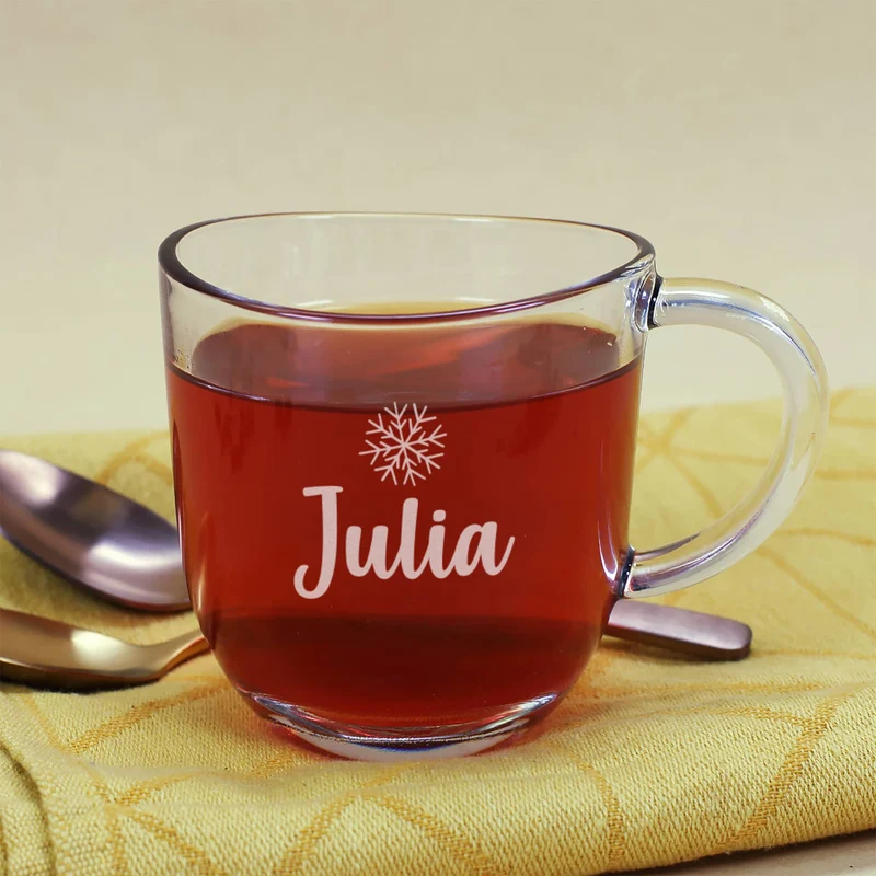 Glühweinset - Winterzweig - mit Glas und Lindt Schokoweihnachtsmann