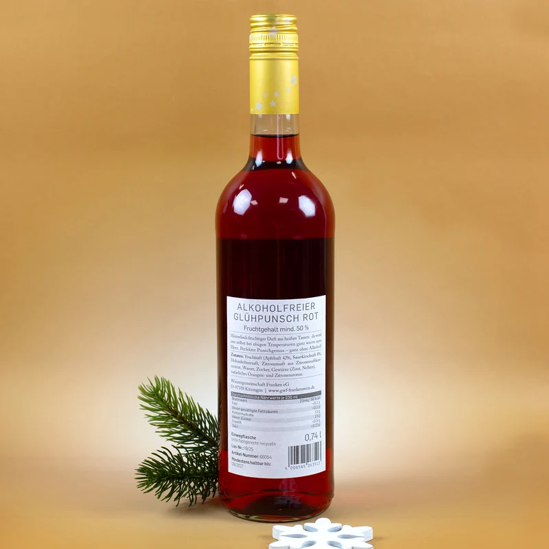 Merry Berry - alkoholfreier Glühpunsch im Set mit Trinkglas, Schokonikolaus und Geschenkbox