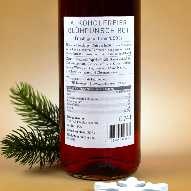 Merry Berry - alkoholfreier Glühpunsch im Set mit Trinkglas, Schokonikolaus und Geschenkbox