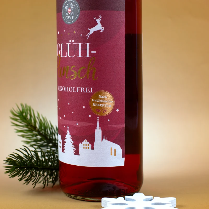 Alkoholfreies Glühpunsch Geschenkset mit graviertem Glas und Schokonikolaus