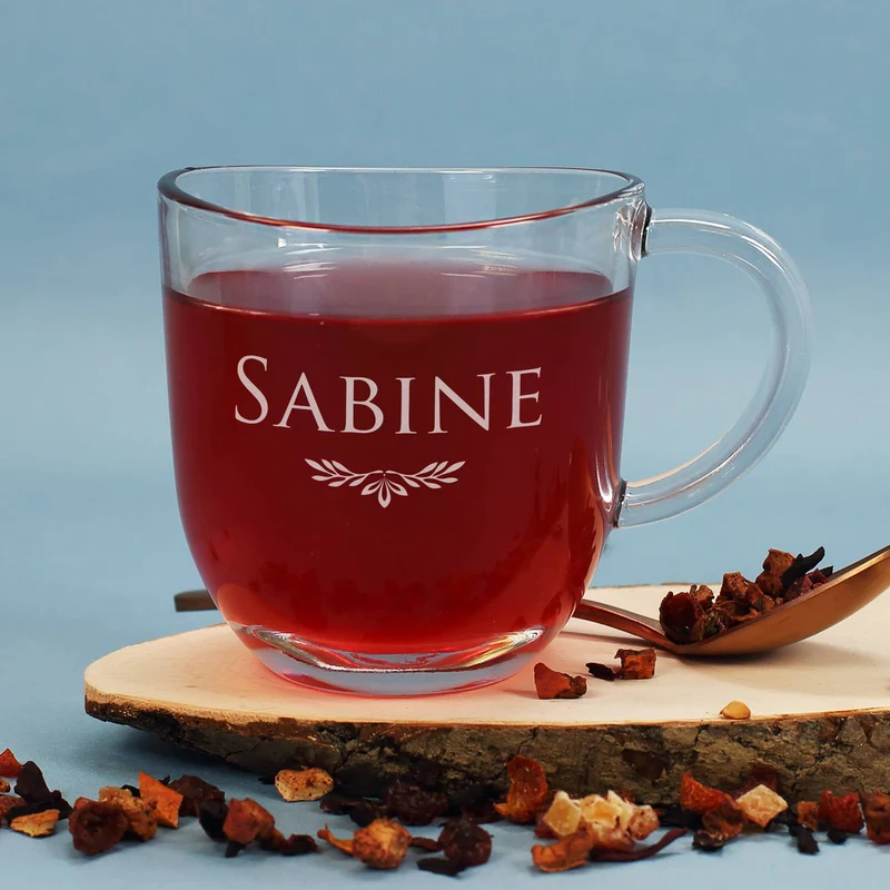 Geschenkkorb - Schleife - mit Glühwein, Stollen und graviertem Glas