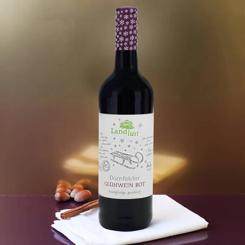 Geschenkkorb - Christbaumkugeln - mit Glühwein, Stollen und graviertem Glas
