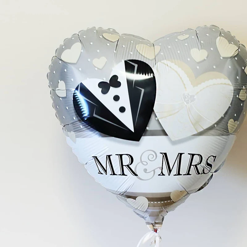 Folien-Ballon - herzförmig - MR & MRS