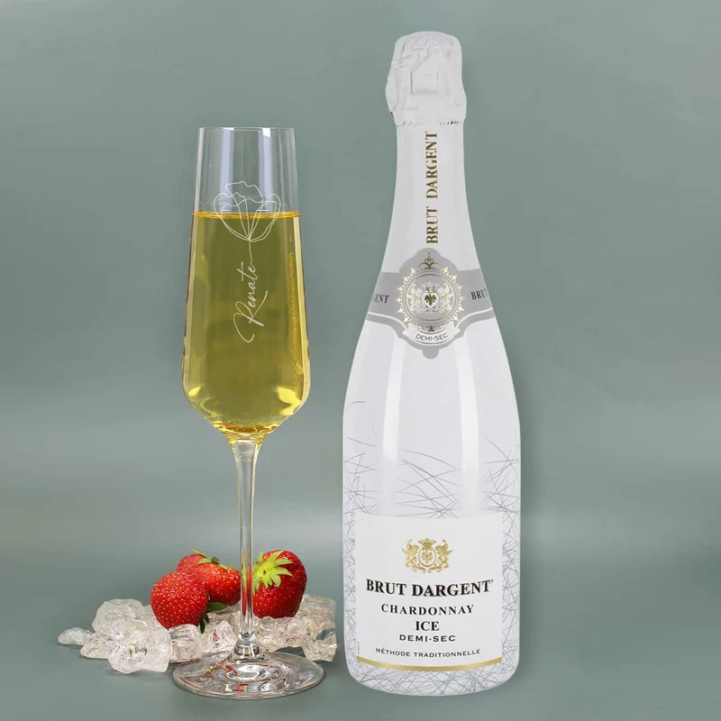 Geschenkset zum Muttertag mit Flasche Sekt, Sektglas und Holzbox