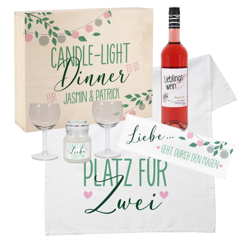 Candle-Light Dinner to go - Geschenkset für Paare