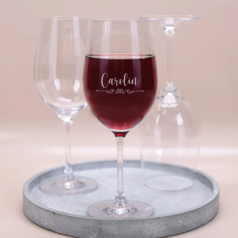 Frohes Fest - Biorebe Wein und Weinglas in weihnachtlicher Holzbox | Geschenk zu Weihnachten