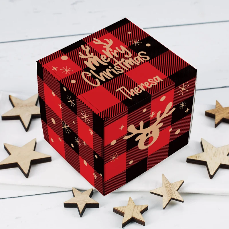 Merry Christmas - Personalisiertes Geschenkset mit kleinem Stollen und goldener Glitzertasse
