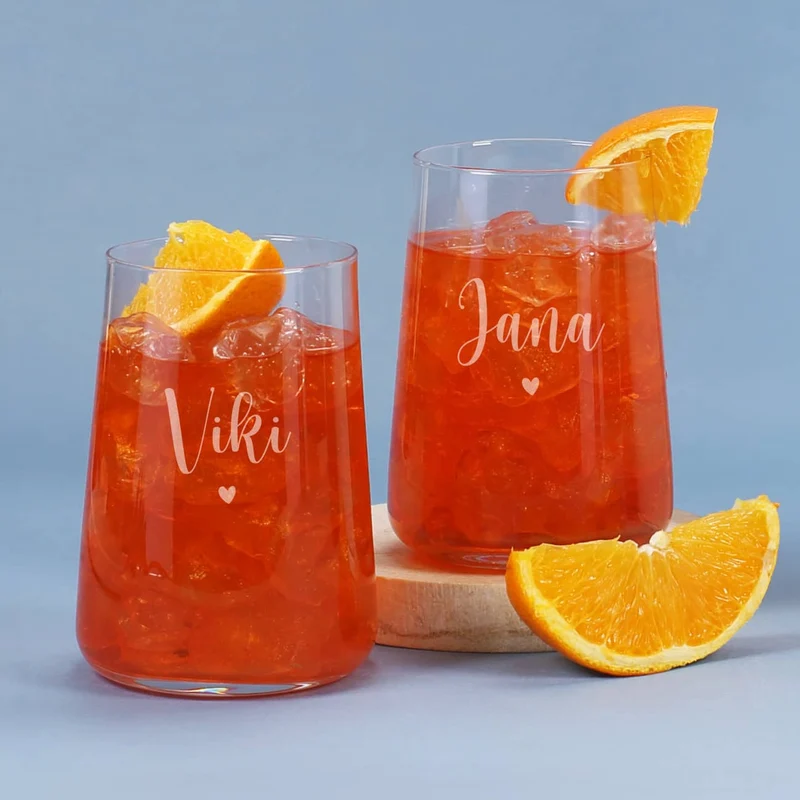 Geschenkset für Freundinnen mit Glitter Spritz oder Campari und zwei Gläsern