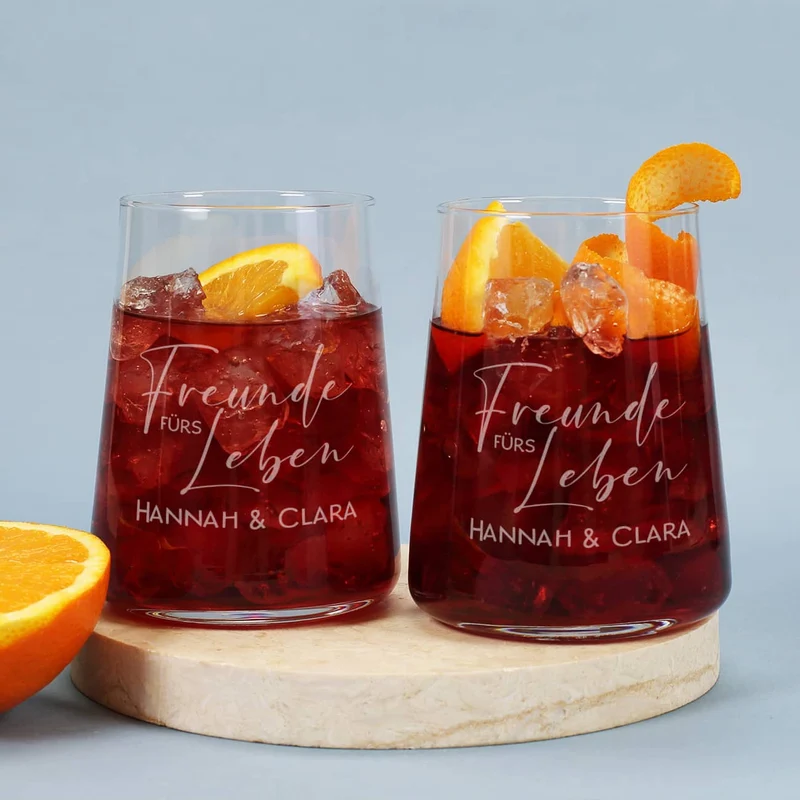 Freunde fürs Leben - Geschenkset für Freundinnen mit Glitter Spritz oder Campari