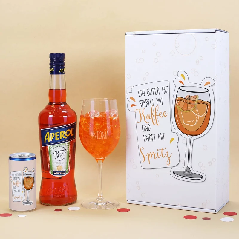 Ein guter Tag startet mit Kaffee und endet mit Spritz - Geschenkset mit Aperol