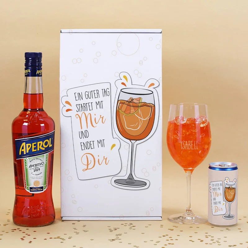 Ein guter Tag startet mit Kaffee und endet mit Spritz - Geschenkset mit Aperol