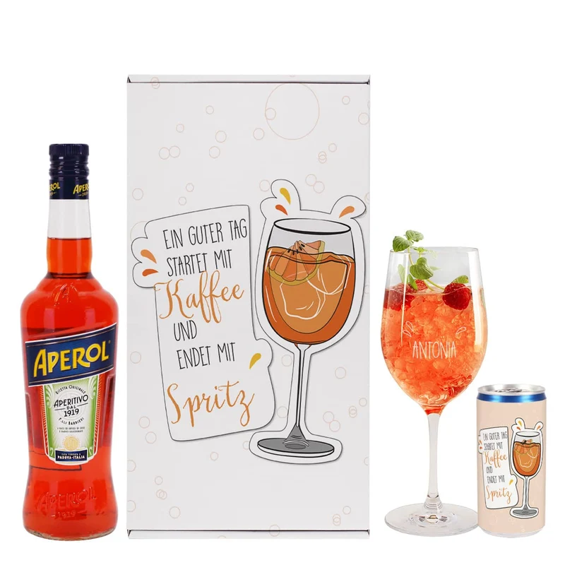 Ein guter Tag startet mit Kaffee und endet mit Spritz - Geschenkset mit Aperol